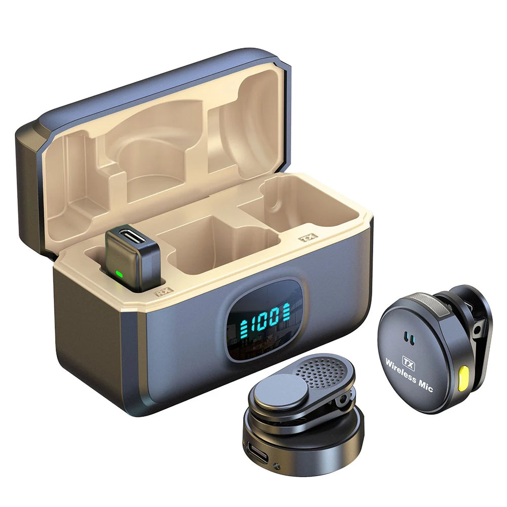 Wireless Lavalier Microphone with 164ft Range & Charging Case