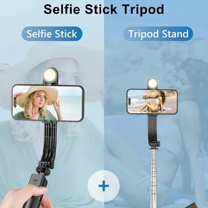 Adjustable Selfie Stick Tripod with LED Fill Light