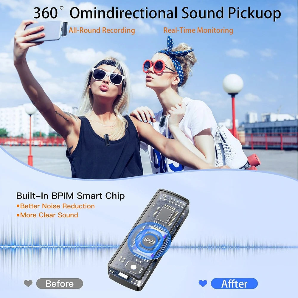 Wireless Lavalier Microphone for iPhone Live Streaming