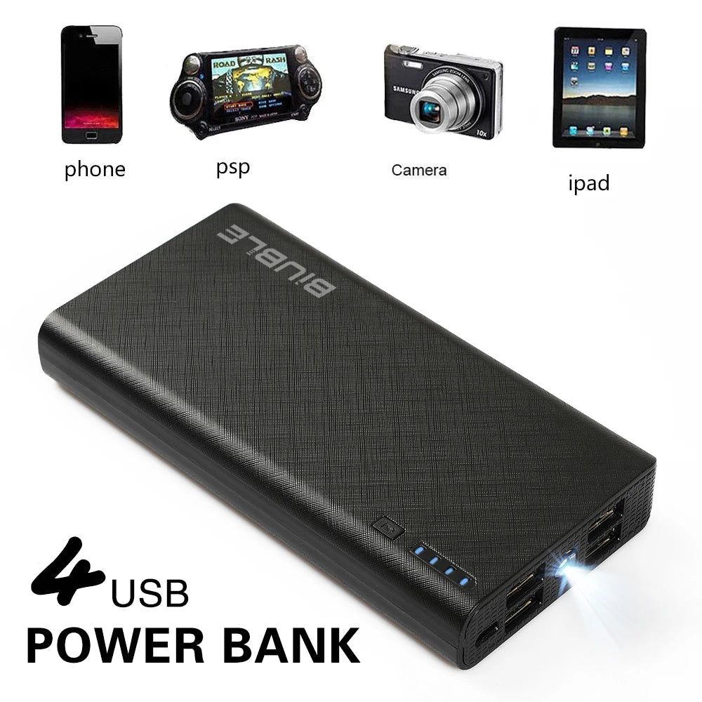 Super Fast Charging 15000mAh High Capacity Power Bank Battery 4USB Power Bank For Iphone Samsung Huawei