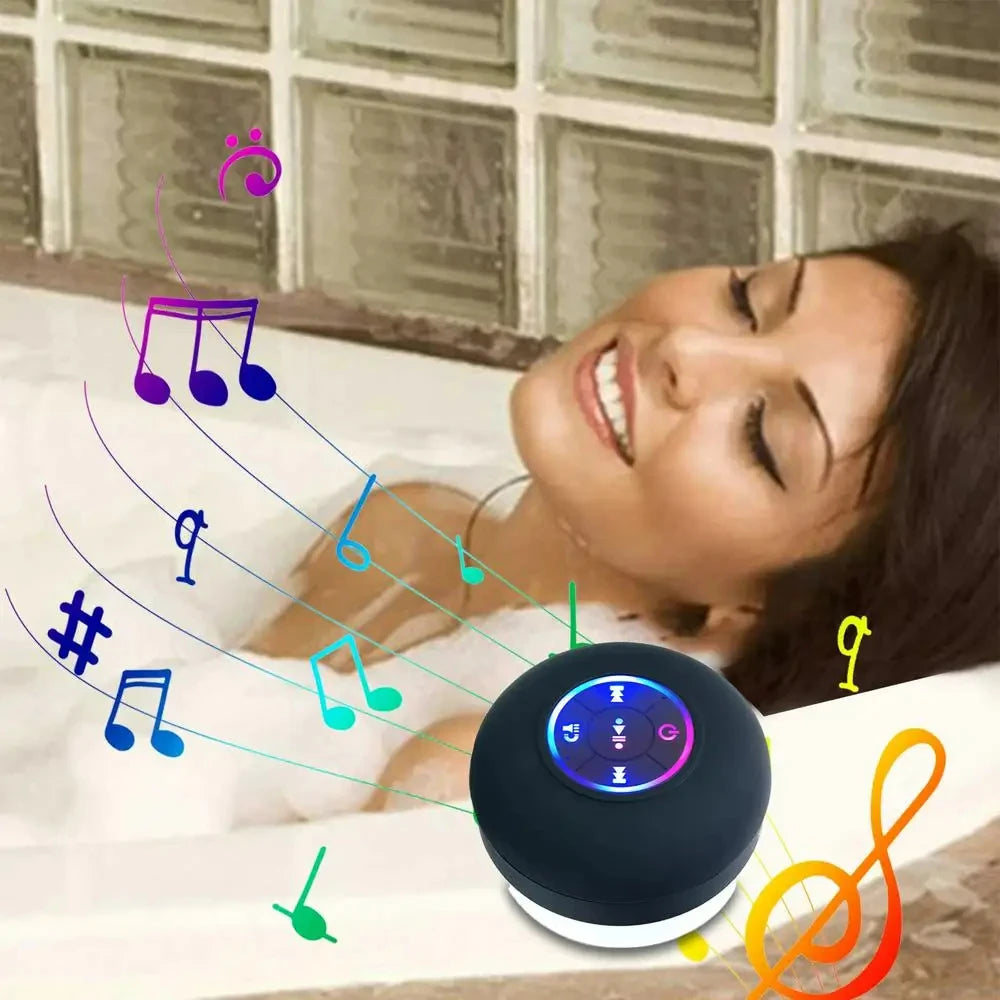 Waterproof Bluetooth Shower Speaker with LED Light