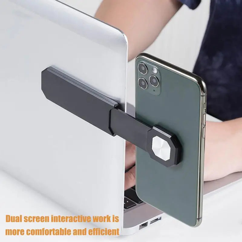 Magnetic Laptop Phone Holder – Sliding Dual Screen Mount for Smartphones &amp; Tablets