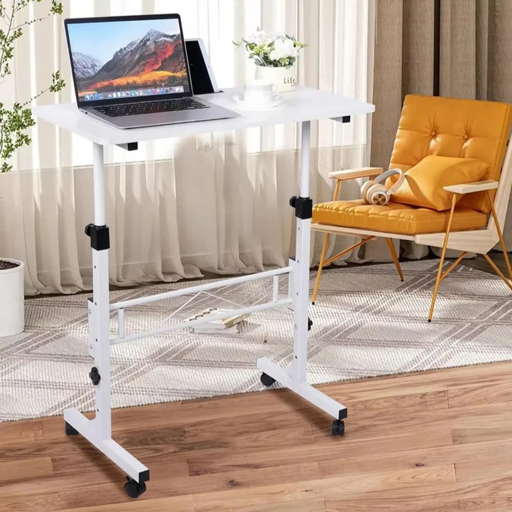 Small Mobile Standing Desk, Adjustable Height Rolling Desk Small Computer Desk Stand Up Desk With Wheels For Home Office School