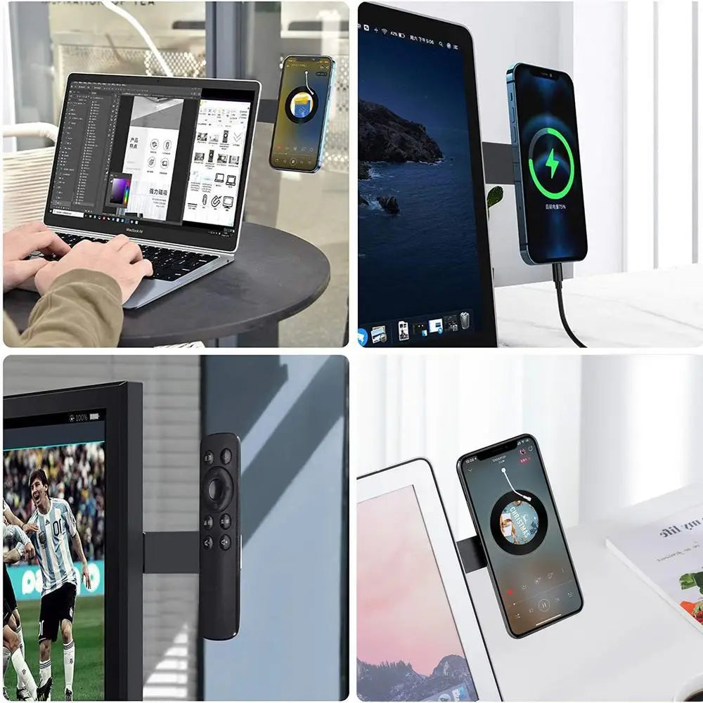 Magnetic Laptop Phone Holder – Sliding Dual Screen Mount for Smartphones &amp; Tablets