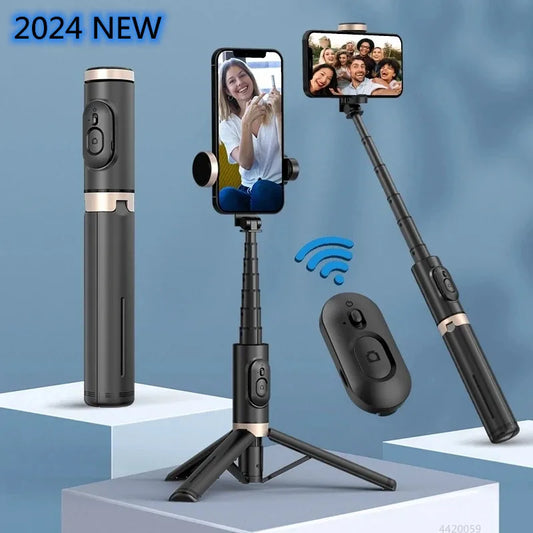 FGCLSY 2024 Bluetooth Selfie Stick & Tripod | Foldable Wireless Monopod with Remote Shutter for iPhone & Android Live Streaming & Photography
