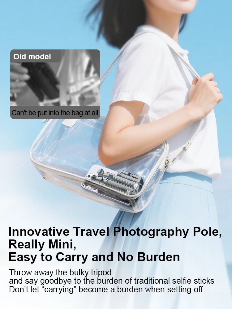 Mini Pocket Tripod Selfie Stick with 360° Phone Holder & Bluetooth Remote for Live Streaming & Vlogging