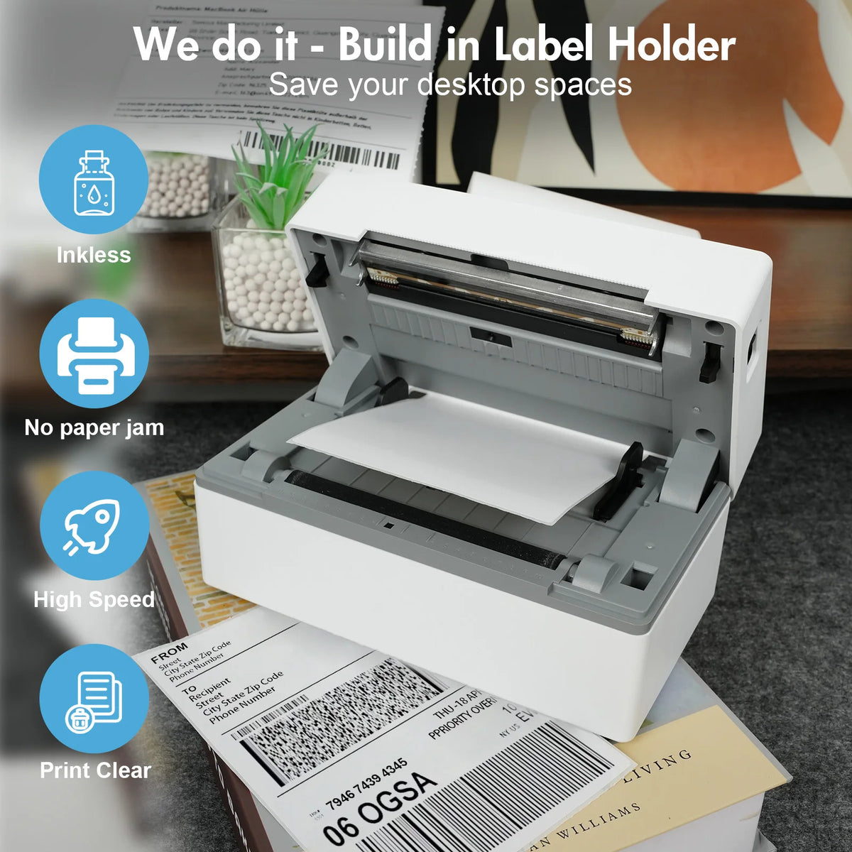 Portable 4x6 Thermal Label Printer for Small Business