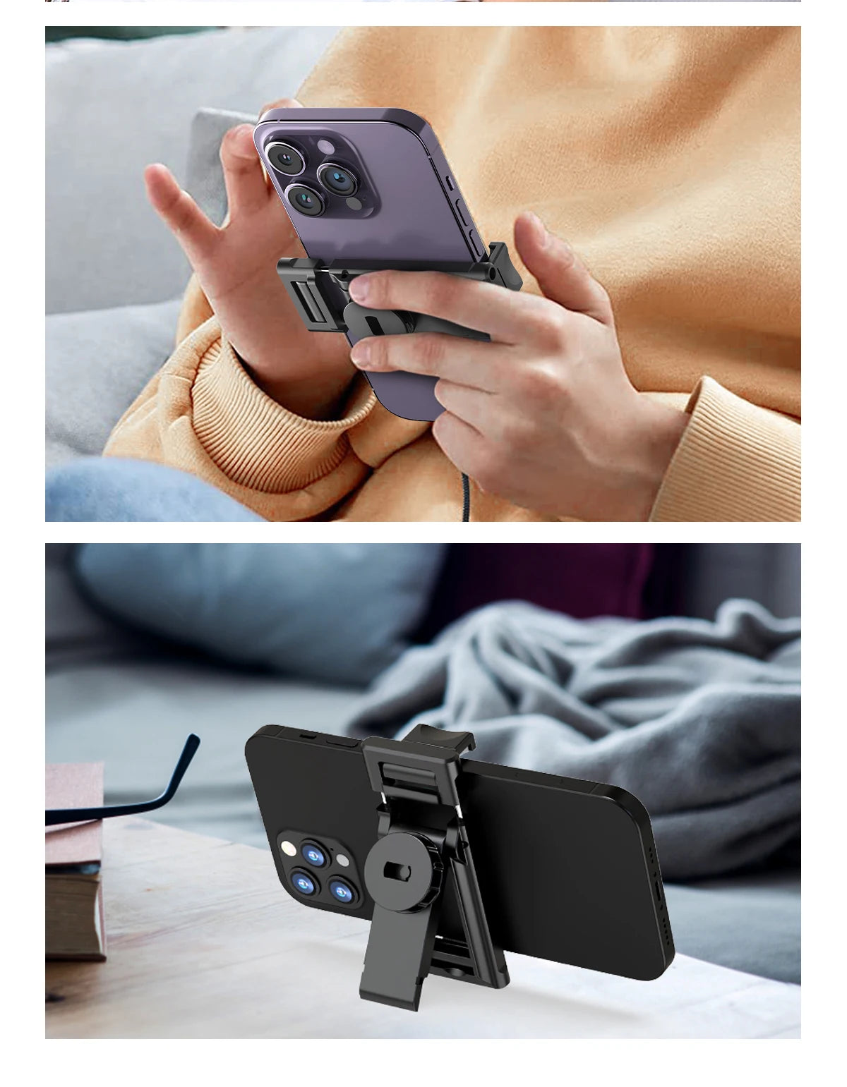 Selfieshow P02 AI Tracking Gimbal – 360° Rotation Automatic Face Tracking Stabilizer with Detachable Phone Clip & Remote