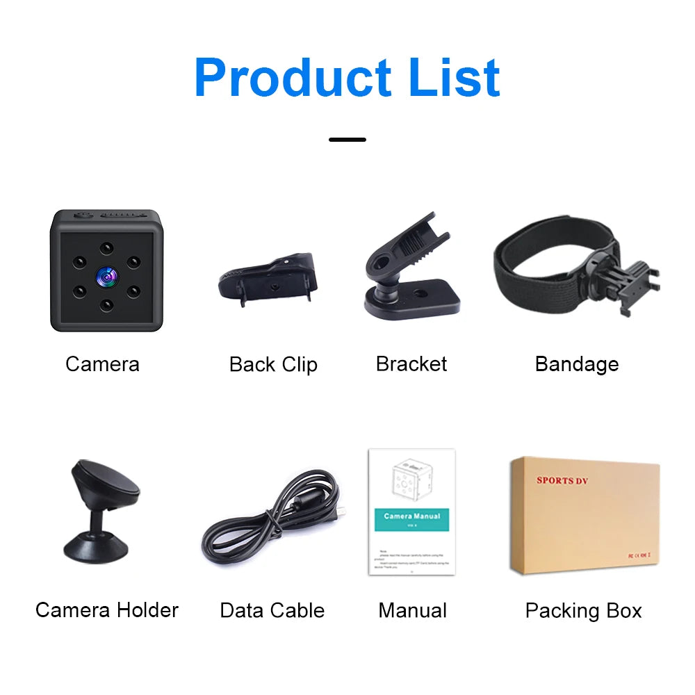 MD25 Micro Video  Record Camera 1080P HD Voice Comrecorders Mini Cam espia Infrared Night Vision Recording Clip Sports DV