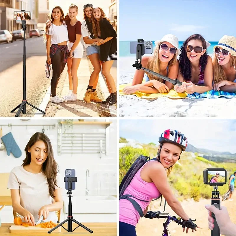 Adjustable Selfie Stick Tripod with LED Fill Light