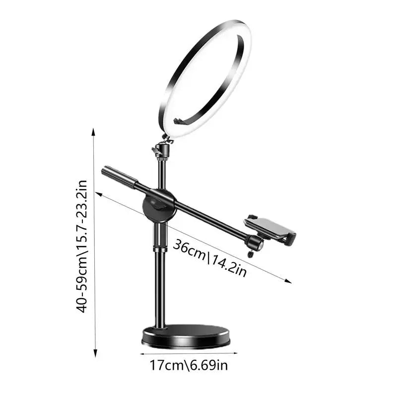 Selfie Ring Light With Stand Articulating Arm With Selfie Ring Light And Phone Holder Articulating Arm Camera Mount LED Video