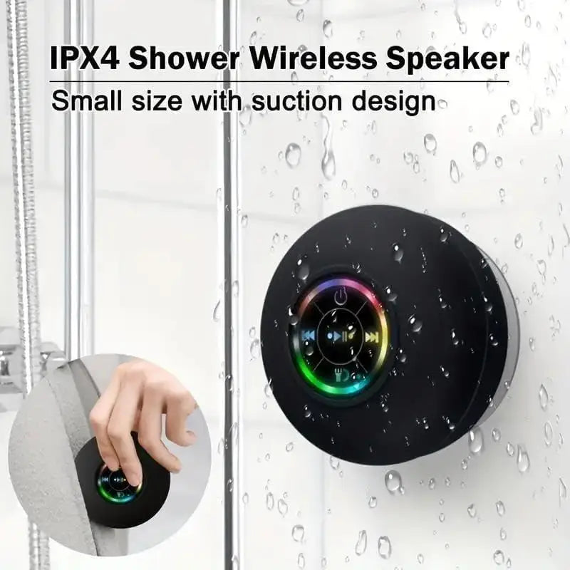 Waterproof Bluetooth Shower Speaker with LED Light