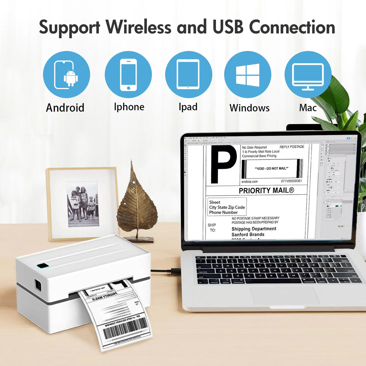 Portable 4x6 Thermal Label Printer for Small Business