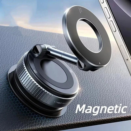 Magnetic Phone Holder 360° Rotatable  Phone Holder |  Foldable Design, Vacuum Suction Cup | Perfect for Car Dashboard