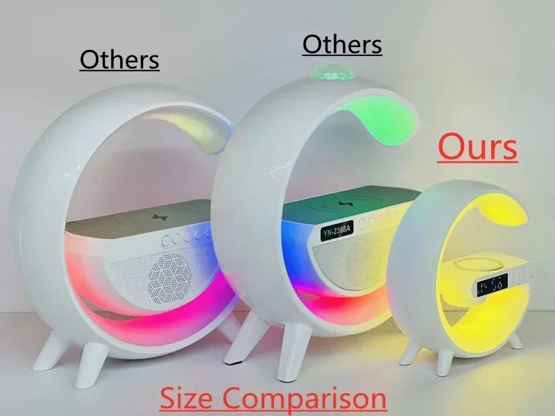 3-in-1 Wireless Charger Stand with Speaker & RGB Night Light
