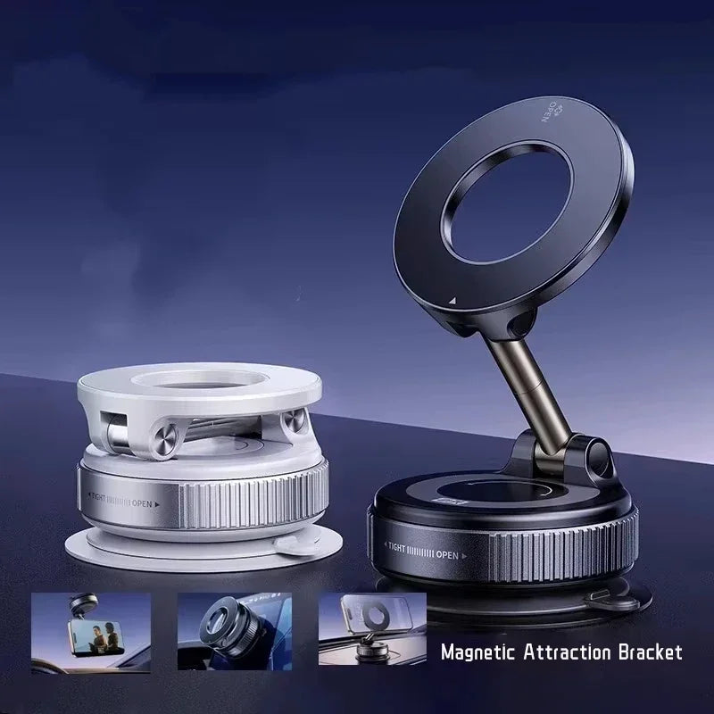 Magnetic Phone Holder 360° Rotatable  Phone Holder |  Foldable Design, Vacuum Suction Cup | Perfect for Car Dashboard