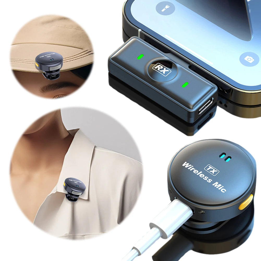 Wireless Lavalier Microphone with 164ft Range & Charging Case