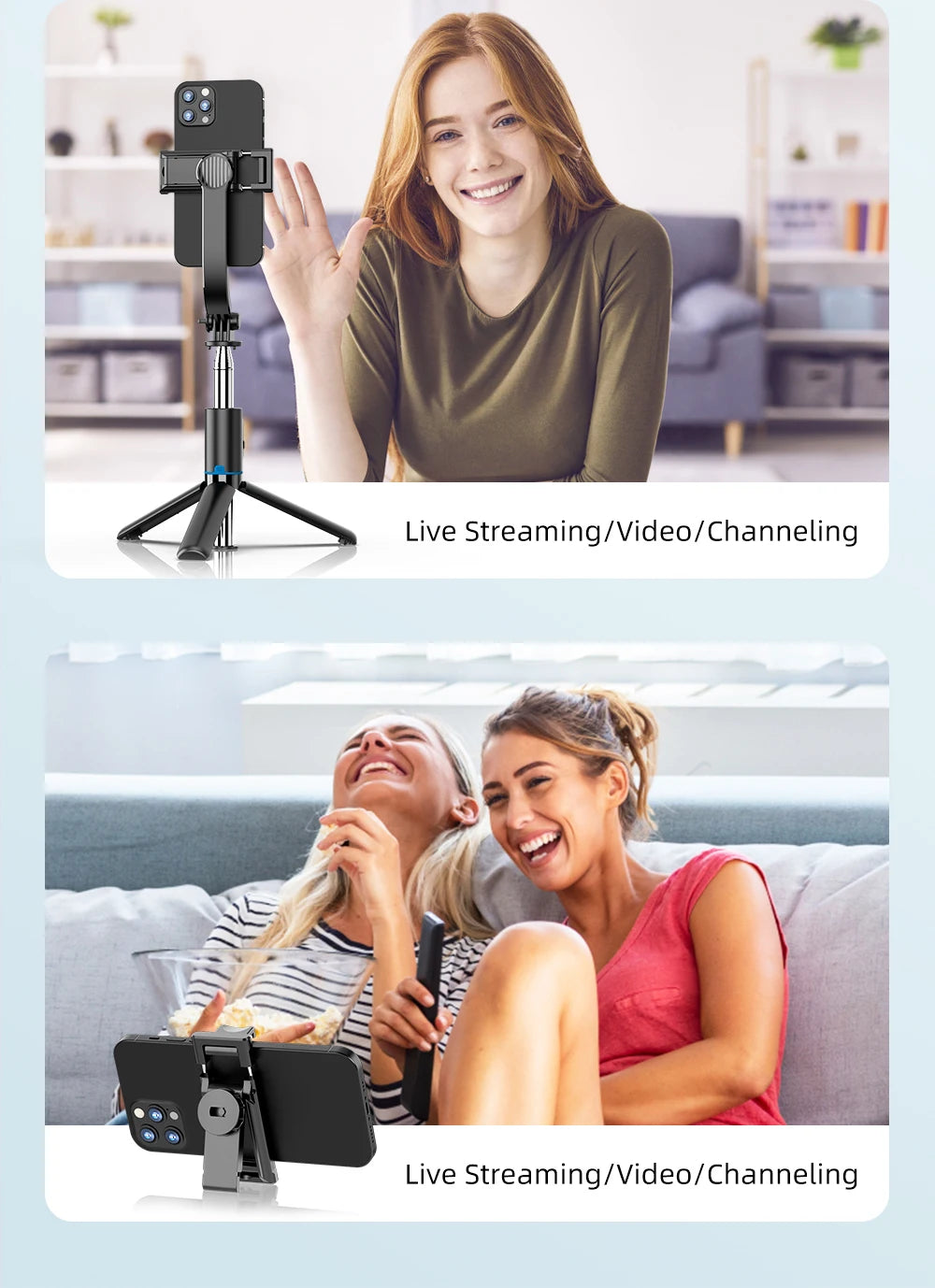 Adjustable Selfie Stick Tripod with LED Fill Light