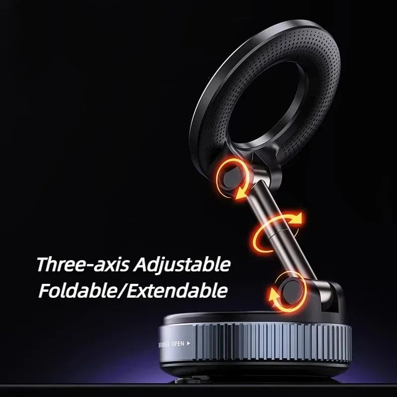 Magnetic Phone Holder 360° Rotatable  Phone Holder |  Foldable Design, Vacuum Suction Cup | Perfect for Car Dashboard