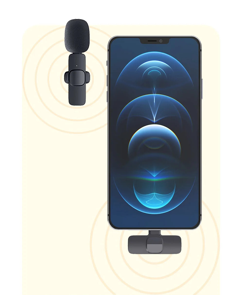 Wireless Lavalier Microphone for iPhone & Android