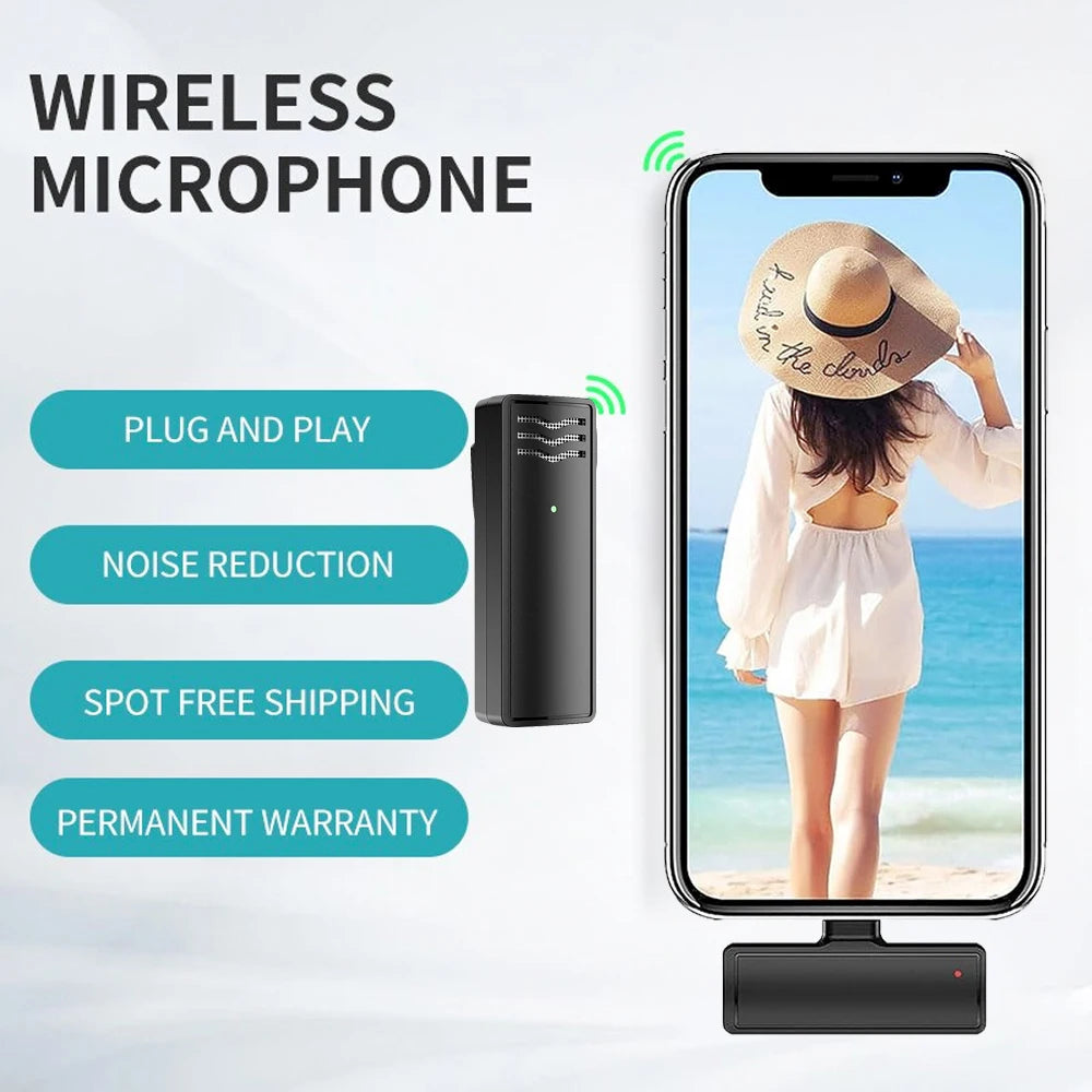 Wireless Lavalier Microphone for iPhone Live Streaming