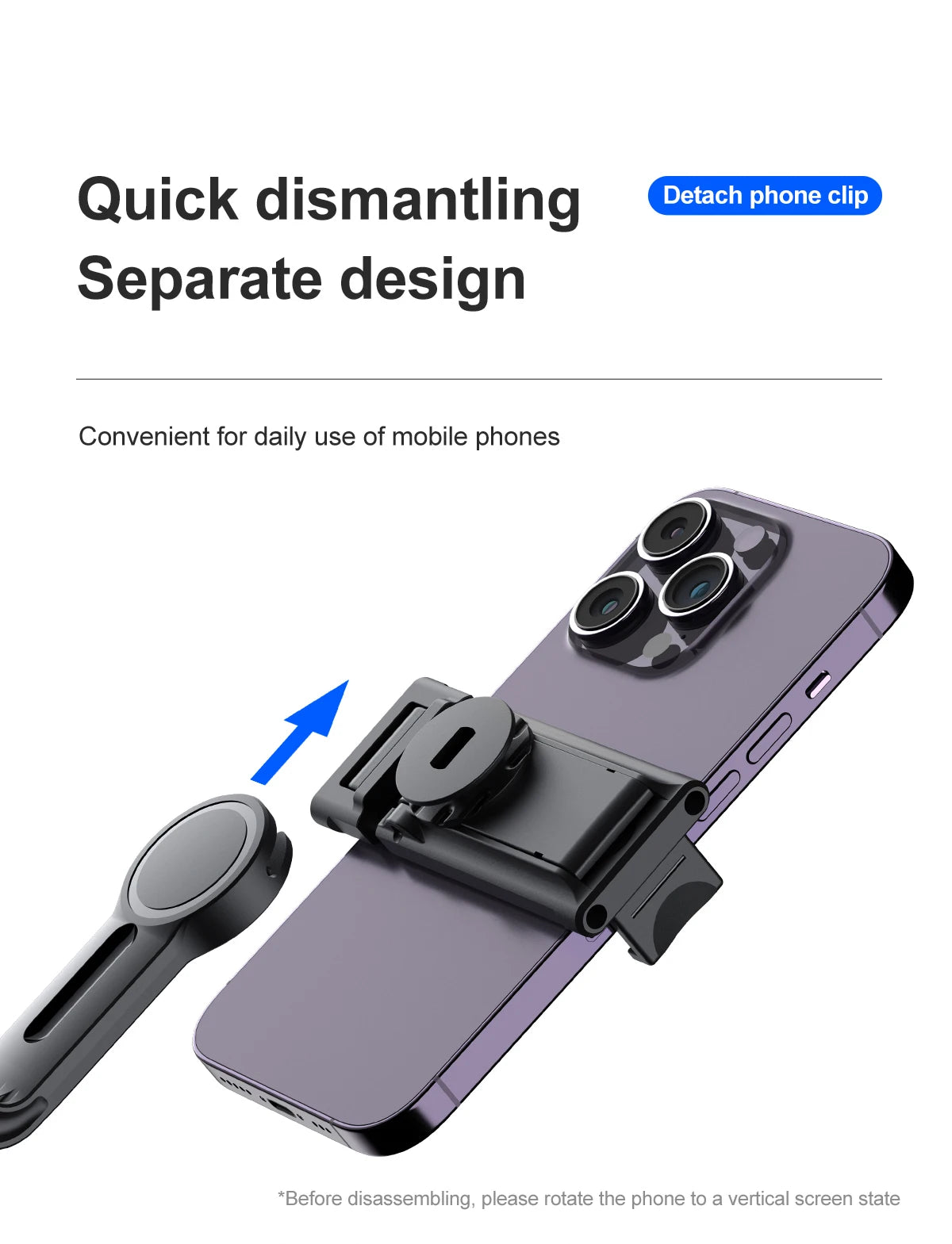 Selfieshow P02 AI Tracking Gimbal – 360° Rotation Automatic Face Tracking Stabilizer with Detachable Phone Clip & Remote