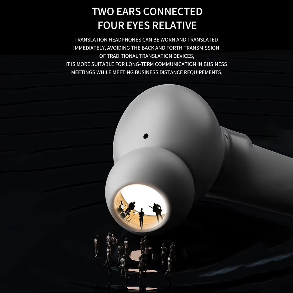Intelligent Translator Earbuds Real Time AI Translator Earbuds Bluetooth 5.4 Languages Translation Headphones Wireless Earphones