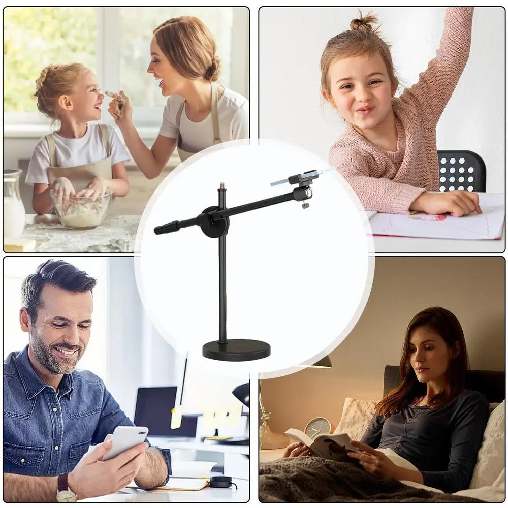 Selfie Ring Light With Stand Articulating Arm With Selfie Ring Light And Phone Holder Articulating Arm Camera Mount LED Video