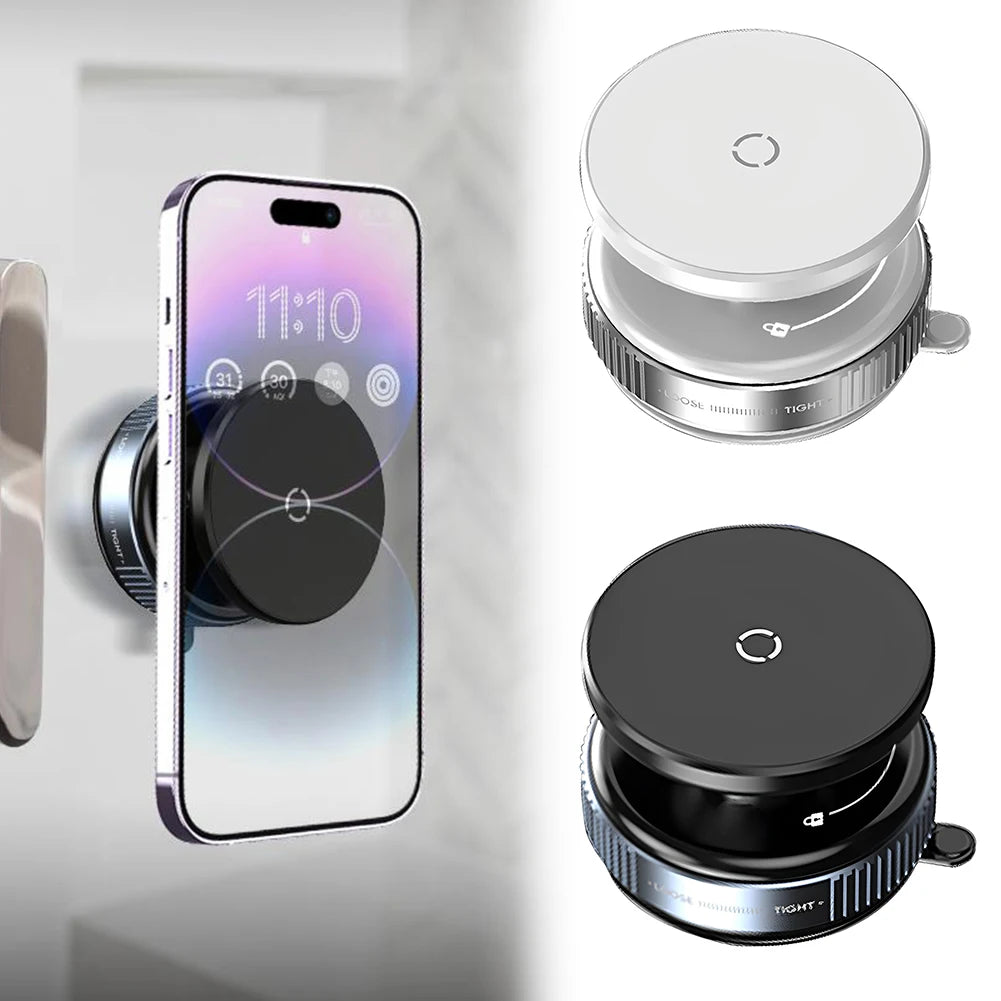Magnetic Vacuum Car Phone Holder | 360° Rotating Suction Cup Mount | Strong Grip for iPhone & More