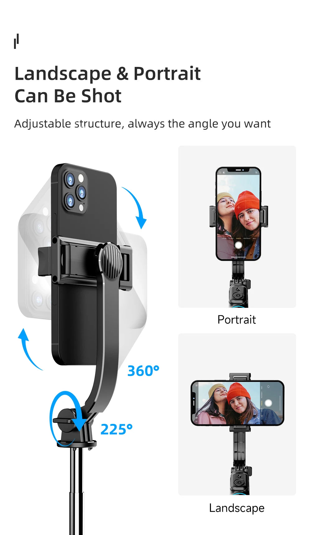 Adjustable Selfie Stick Tripod with LED Fill Light