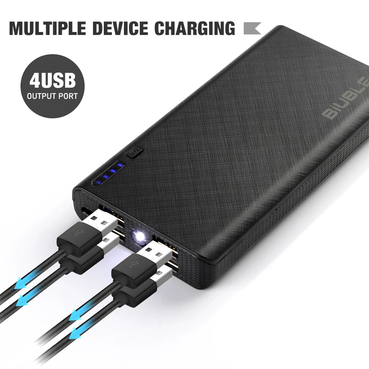 Super Fast Charging 15000mAh High Capacity Power Bank Battery 4USB Power Bank For Iphone Samsung Huawei