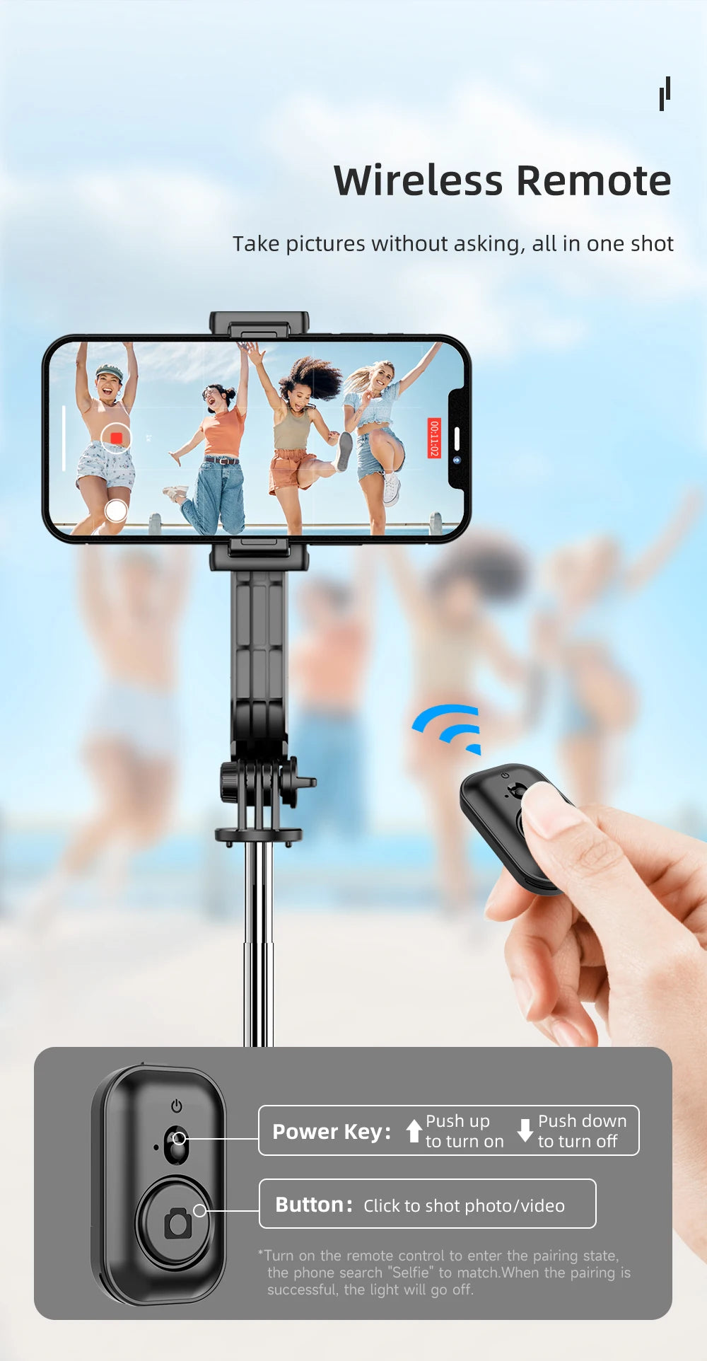 Adjustable Selfie Stick Tripod with LED Fill Light