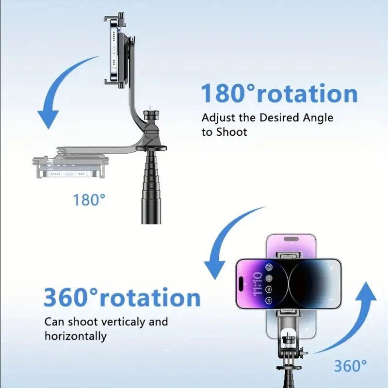 Adjustable Selfie Stick Tripod with LED Fill Light