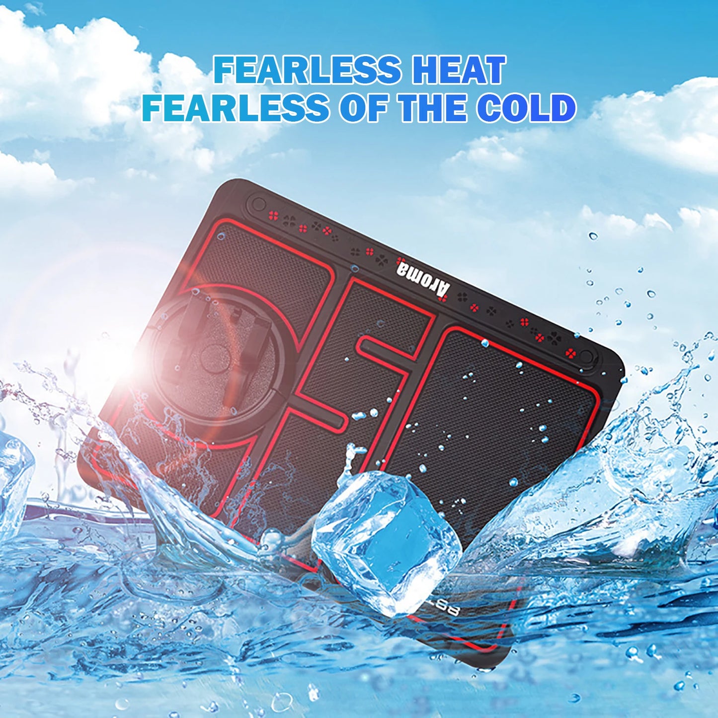 Multi-Functional Car Anti-Slip Mat Car Parking Number Card 360 Degree Rotating Multifunctional Storage Pad Non-Slip Phone Pad