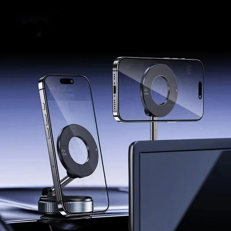 Magnetic Phone Holder 360° Rotatable  Phone Holder |  Foldable Design, Vacuum Suction Cup | Perfect for Car Dashboard