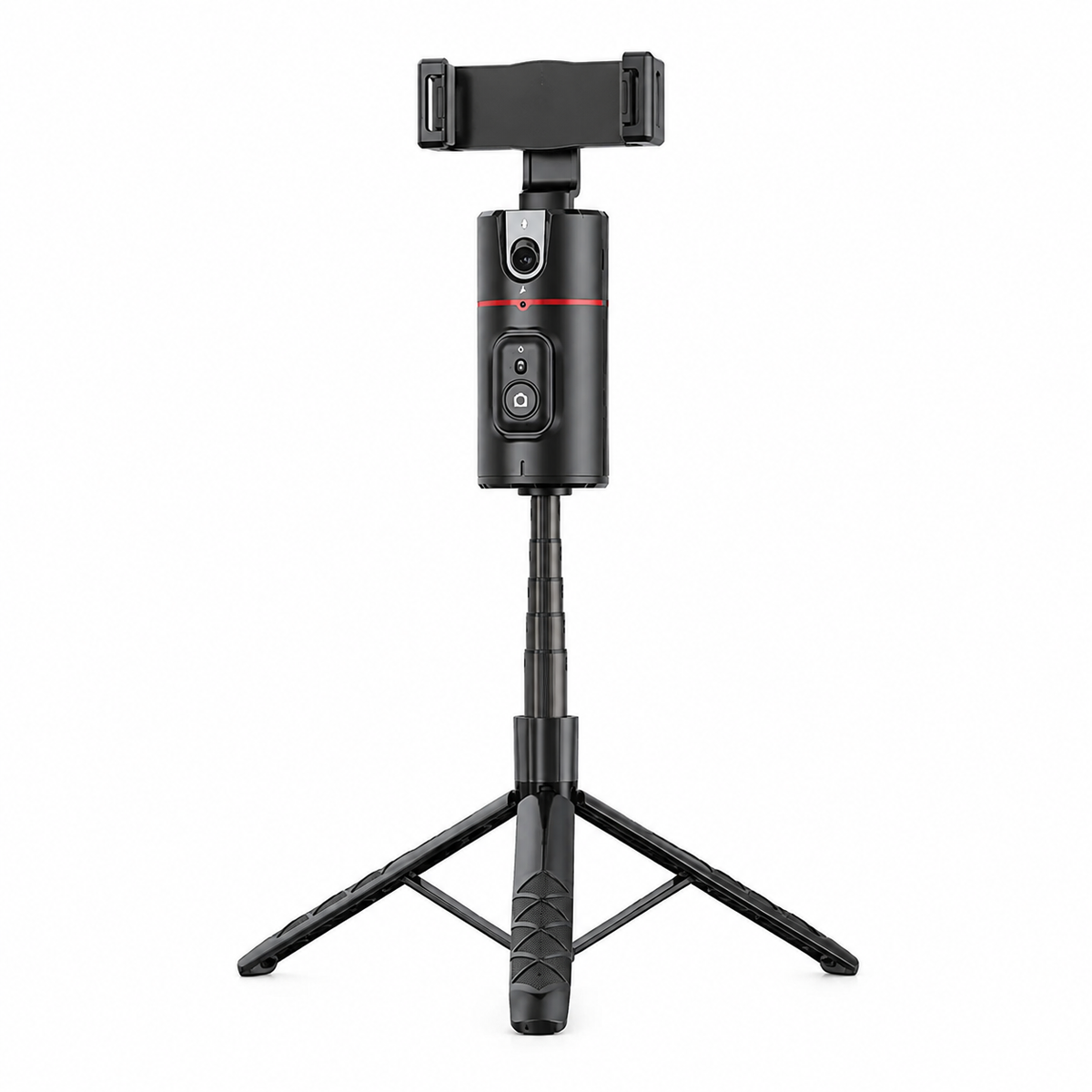Face tracking smartphone gimbal tripod on a white background
